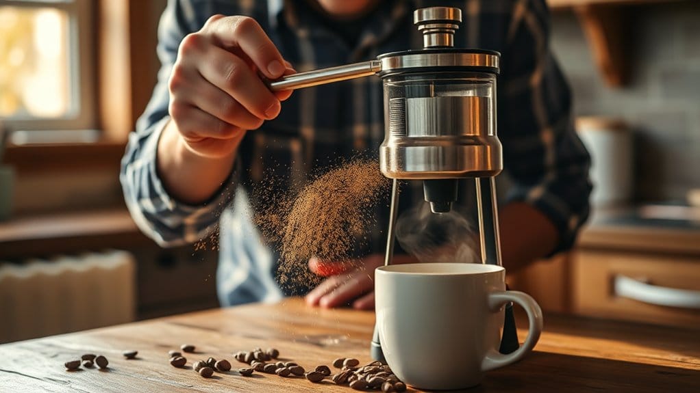 grind beans for consistency