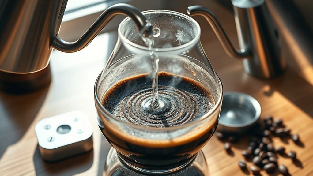 pour over coffee blooming technique